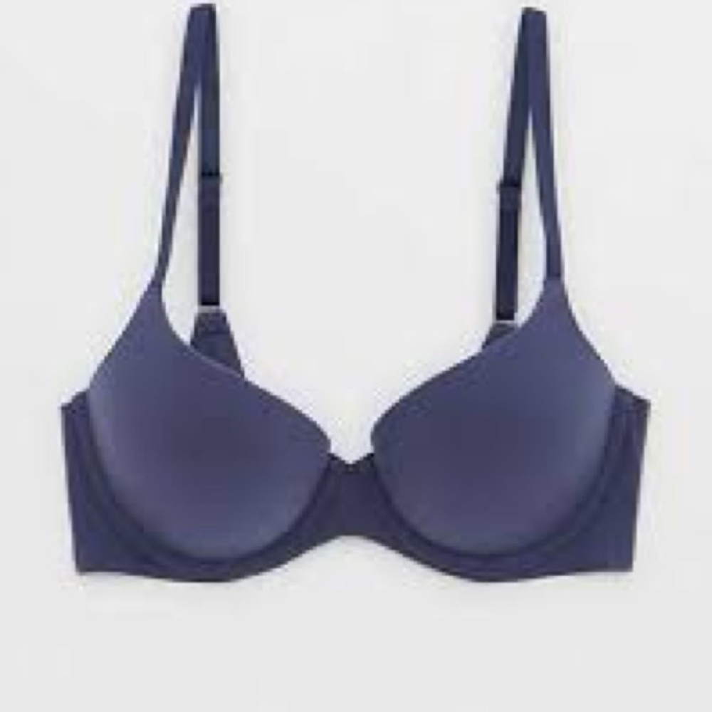 Aerie Real Me Full Coverage Blue Underwire Bra with Cute Star Print - Picture 2 of 13
